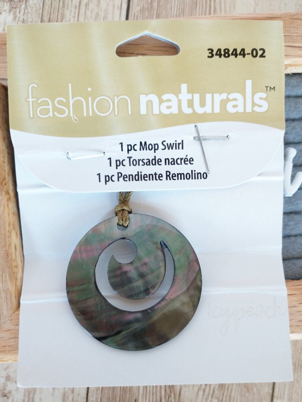 Cousin Corp Fashion Naturals Mop Swirl Pendant New Round DIY Jewelry Crafts
